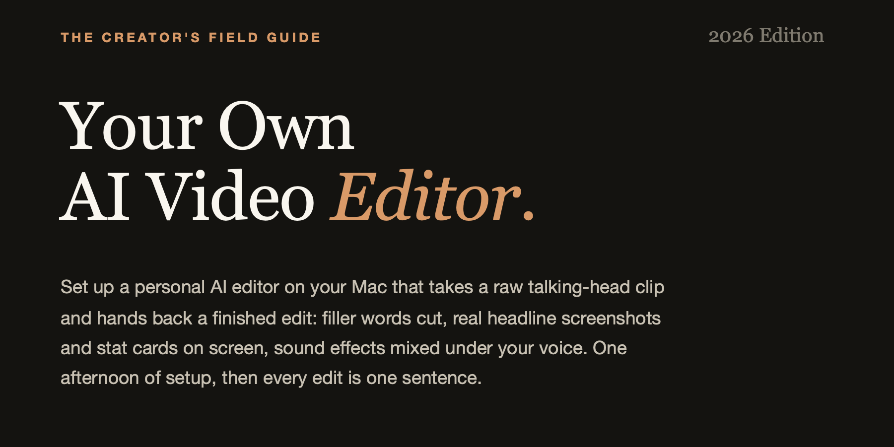 Your Own Video Editor
